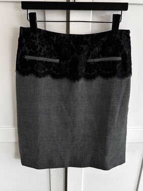 Maeve Anthropologie Plaid Skirt | Lace Waist Detail | Size M